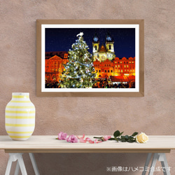 【アートポスター】プラハ 夜のクリスマスツリーとティーン教会（作品No.266） 3枚目の画像