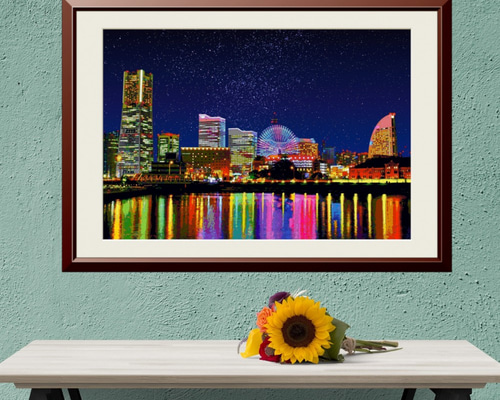 アートポスター】横浜 みなとみらいの夜景（作品No.279） 写真