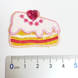 キラキラ ショートケーキ ワッペン 1枚 2枚目の画像