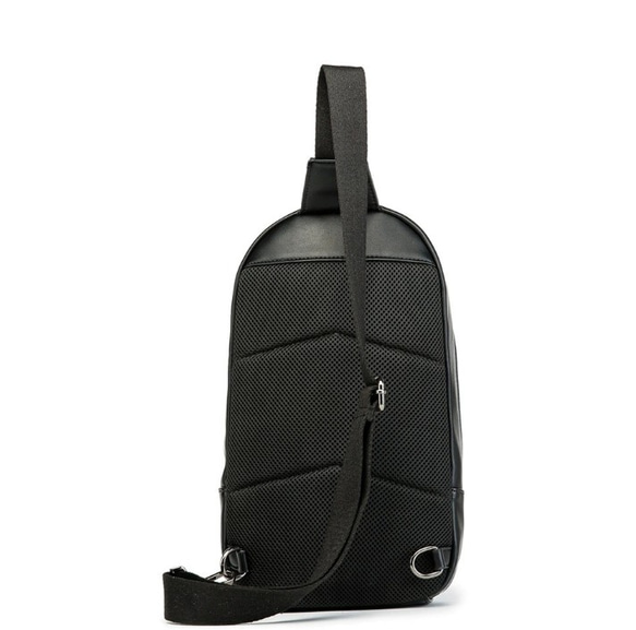 ファッションウエストバッグ クレイジーホースメンズ ショルダーバッグチェック柄大容量斜めバッグ 3枚目の画像