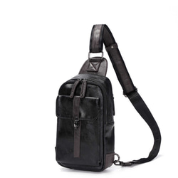 メンズオールマッチヒットカラーチェストバッグメッセンジャーバッグ 旅行毎日の携帯用の小さな革のバッグ胸のバックパック 2枚目の画像