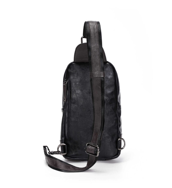 メンズオールマッチヒットカラーチェストバッグメッセンジャーバッグ 旅行毎日の携帯用の小さな革のバッグ胸のバックパック 3枚目の画像
