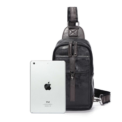 メンズオールマッチヒットカラーチェストバッグメッセンジャーバッグ 旅行毎日の携帯用の小さな革のバッグ胸のバックパック 4枚目の画像