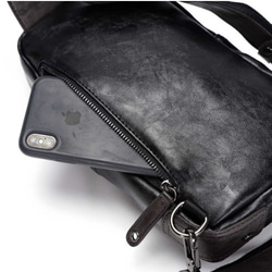 メンズオールマッチヒットカラーチェストバッグメッセンジャーバッグ 旅行毎日の携帯用の小さな革のバッグ胸のバックパック 5枚目の画像