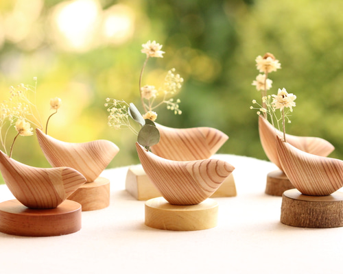 rebmob木工　作品　キツツキ　一輪挿し　花器　花瓶　うつわ　作家もの 1_9f78e938e8bb0dfe1a820ac780a9