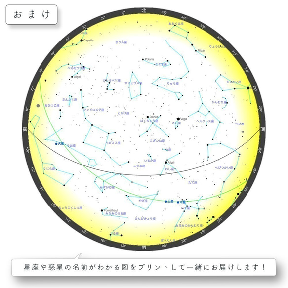 【額縁付】始まりの記念日の星空 ☆ A4ポスター ゴールド風【オーダーメイド承ります】パーティー、インテリア、プレゼント 4枚目の画像