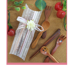 名入れ スプーン フォーク セット 木製カトラリー 名入れ 刻印 ギフト 誕生日   cutlery-01set 7枚目の画像