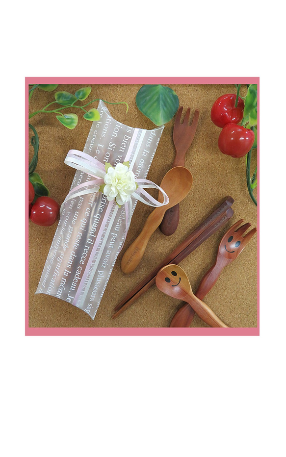 名入れ スプーン フォーク セット 木製カトラリー 名入れ 刻印 ギフト gp-cutlery-01set 7枚目の画像