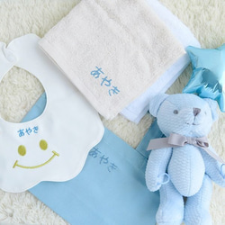 出産祝い 名入れ 男の子 女の子 スタイ オーガニックハンカチ トートバッグ gp-baby-styset04 2枚目の画像