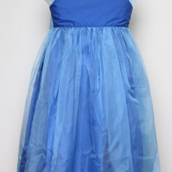 【リメイク】サイズ130　ブルーオーガンジードレス 2枚目の画像