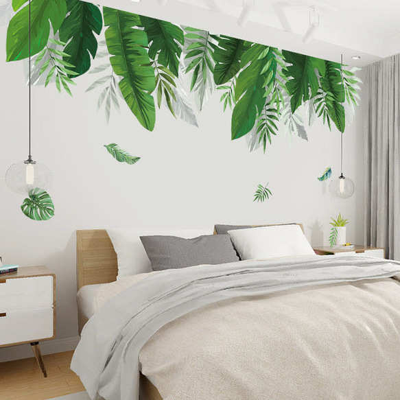 ウォールステッカー S12　北欧 植物　葉　DIY 壁飾り　壁シール　剥がせるシール　インテリア　送料無料 3枚目の画像