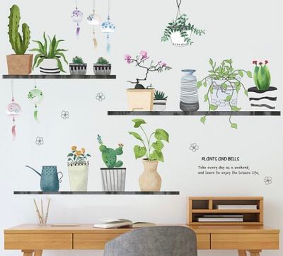ウォールステッカー S31　北欧 植物　花壇　DIY 壁飾り　インテリアシート　剥がせるシール　送料無料 7枚目の画像