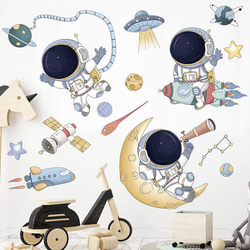 ウォールステッカー S46　北欧 宇宙　宇宙人　子供　DIY 壁飾り　インテリアシート　剥がせるシール　送料無料 4枚目の画像