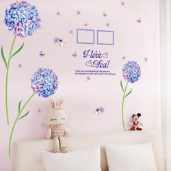 ウォールステッカー S163　アジサイ　花　パープル　ピンク　夢幻　DIY 壁シール　インテリアシート　 5枚目の画像
