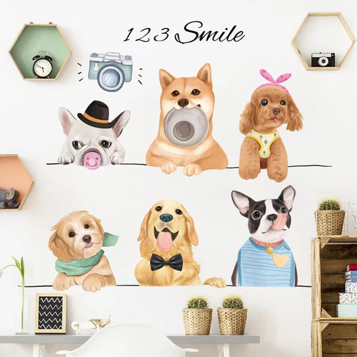 ウォールステッカー S232 ワンちゃん 犬 smile 可愛い DIY 壁 ウォールステッカー S232 ワンちゃん 犬 smile 可愛い DIY 壁