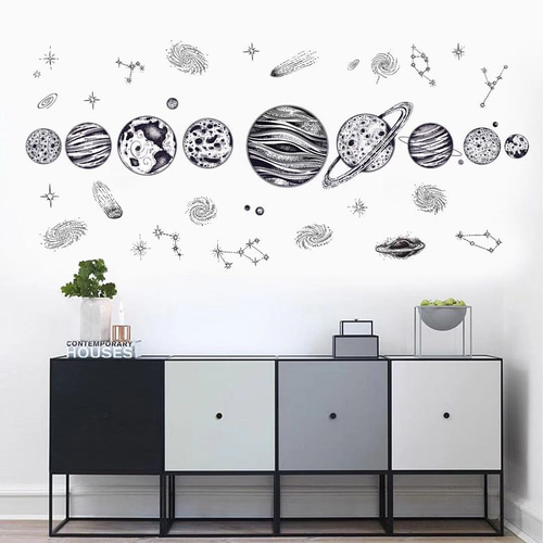 ウォールステッカー S251 宇宙世界 惑星 星座 星 DIY 壁紙