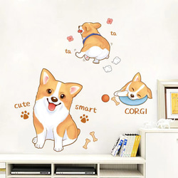 ウォールステッカー S292 コーギー　ワンちゃん　犬　可愛い　DIY 壁紙　インテリアシート　剥がせるシール　模様替え 7枚目の画像
