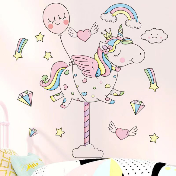 ユニコーン   レインボー  壁面 飾り Amazon.co.jp: Stupell Industries ユニコーンレインボー