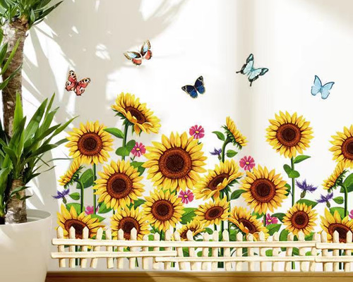 ウォールステッカー S362 向日葵 幸せ 幸運 幸福 風水 DIY 壁紙