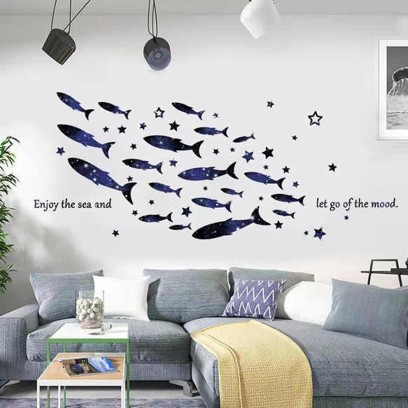 ウォールステッカー S383 海の世界 魚 星 夢幻 癒す DIY 壁シール