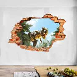 ウォールステッカー S523 3D恐竜　壁　インパクト　DIY 壁シール　インテリアシート　剥がせるシール 送料無料 3枚目の画像