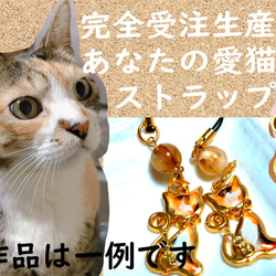 【あなたの愛猫ストラップ1個注文】思い出に、記念に、プレゼントにオリジナルねこちゃんグッズ【オーダーメイド】 1枚目の画像