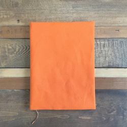 8号帆布の手帳カバー・ノートカバー 選べる【A5・B5】オレンジ 2枚目の画像