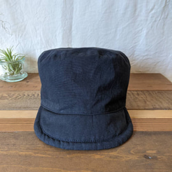 リバーシブルのワークキャップ（帽子）濃紺（ネイビー）✕カーキ レディース、メンズ、キッズ 3枚目の画像