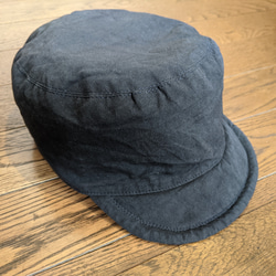 リバーシブルのワークキャップ（帽子）濃紺（ネイビー）✕カーキ レディース、メンズ、キッズ 7枚目の画像