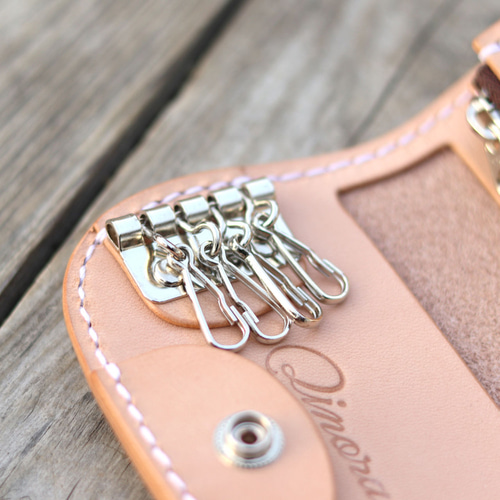 栃木レザー多機能キーケース/簡易財布/本革/カードポケット