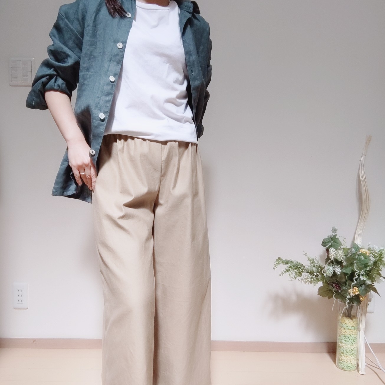 大人可愛い❤️ゆったりシンプルパンツ春夏デートお出かけコーデ