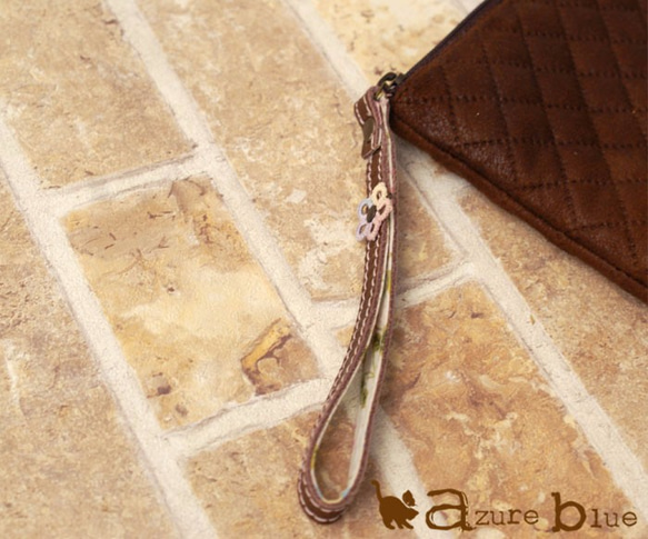 ⋆スエード風クラッチ　ブラウン　2way・別売りショルダー対応 4枚目の画像