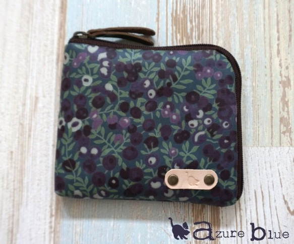 ミニ財布　リバティ Wiltshire（ウィルトシャー）パープル 3枚目の画像