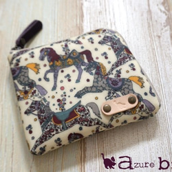 【受注製作】ミニ財布　リバティ My Little Pace（マイ・リトル・ペース）パープル 1枚目の画像