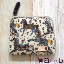 【受注製作】ミニ財布　リバティ My Little Pace（マイ・リトル・ペース）パープル 3枚目の画像