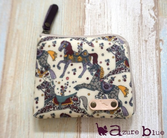 【受注製作】ミニ財布　リバティ My Little Pace（マイ・リトル・ペース）パープル 3枚目の画像