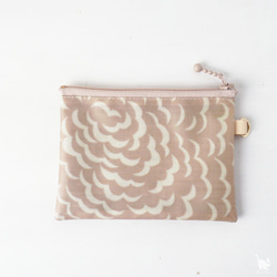 カードポーチ Puff（パフ）グレイッシュピンク×アイボリー　リバティラミネート生地 9枚目の画像