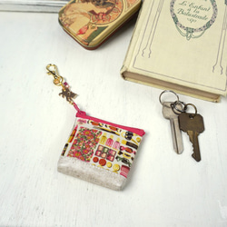 ミニミニポーチ　リバティ Forget me nots ピンク 2枚目の画像