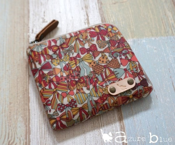 ⋆ミニ財布　リバティ Jenney's ribbons　ピンク 1枚目の画像