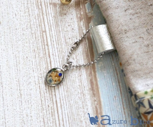 通帳ケース・外ポケット付き　ポケット小 ver.　リバティ Adelajda（アデラジャ）　ネイビー 2枚目の画像