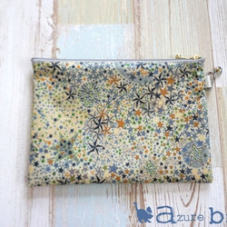 通帳ケース・外ポケット付き　ポケット小 ver.　リバティ Adelajda（アデラジャ）　ネイビー 3枚目の画像