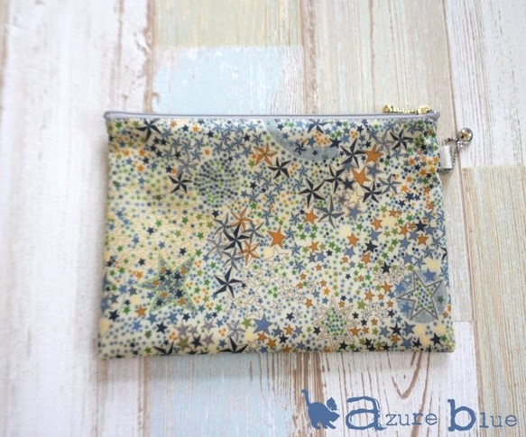 通帳ケース・外ポケット付き　ポケット小 ver.　リバティ Adelajda（アデラジャ）　ネイビー 3枚目の画像