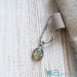 通帳ケース・外ポケット付き　ポケット小 ver.　Sleeping Rose（スリーピング・ローズ）ブルー 2枚目の画像