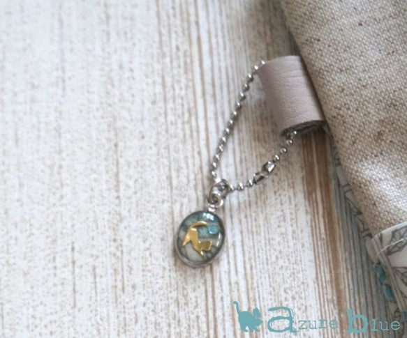 通帳ケース・外ポケット付き　ポケット小 ver.　Sleeping Rose（スリーピング・ローズ）ブルー 2枚目の画像