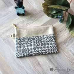 カードポーチ　リバティ Sleeping Rose（スリーピング・ローズ）グレー 7枚目の画像