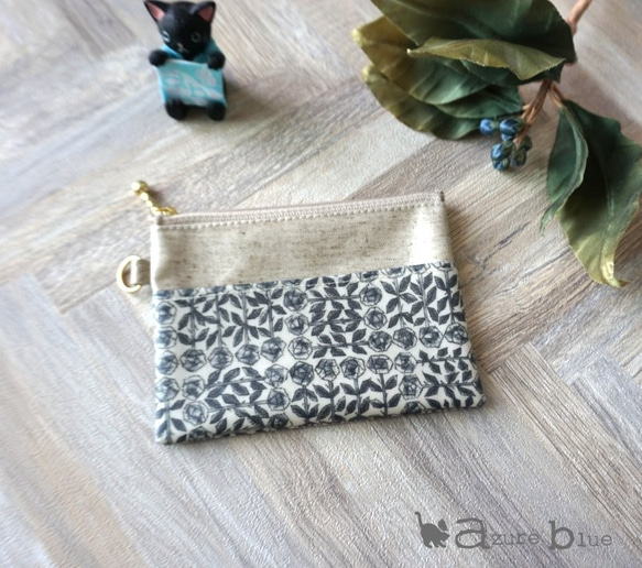 カードポーチ　リバティ Sleeping Rose（スリーピング・ローズ）グレー 7枚目の画像