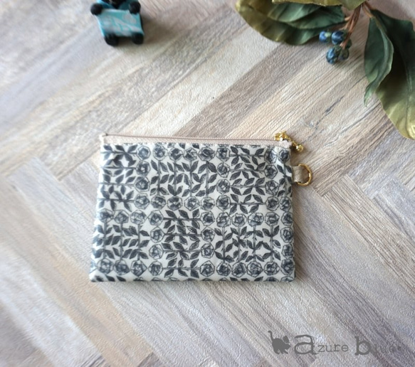 カードポーチ　リバティ Sleeping Rose（スリーピング・ローズ）グレー 8枚目の画像