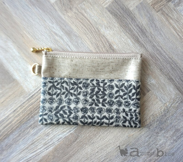 カードポーチ　リバティ Sleeping Rose（スリーピング・ローズ）グレー 9枚目の画像