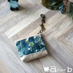 ミニミニポーチ　リバティ Yoshie（ヨシエ）グリーン 2枚目の画像