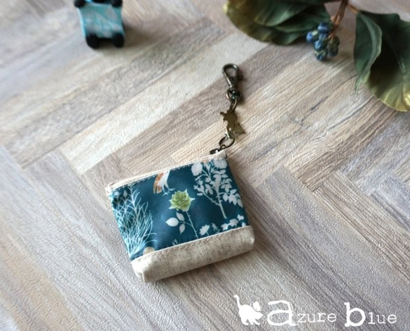 ミニミニポーチ　リバティ Yoshie（ヨシエ）グリーン 2枚目の画像